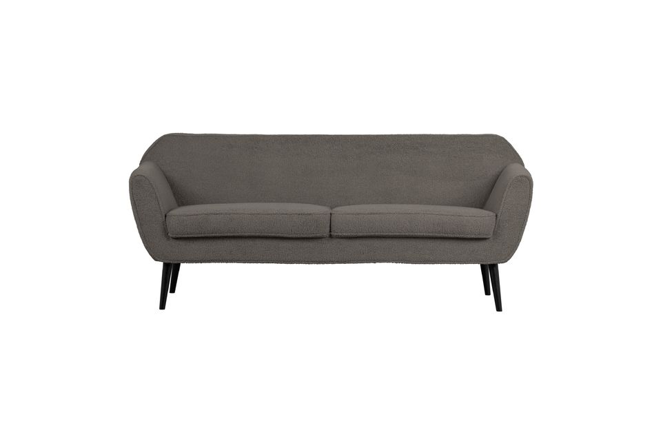 2-Sitzer-Sofa aus dunkelgrauem Stoff Rocco Woood