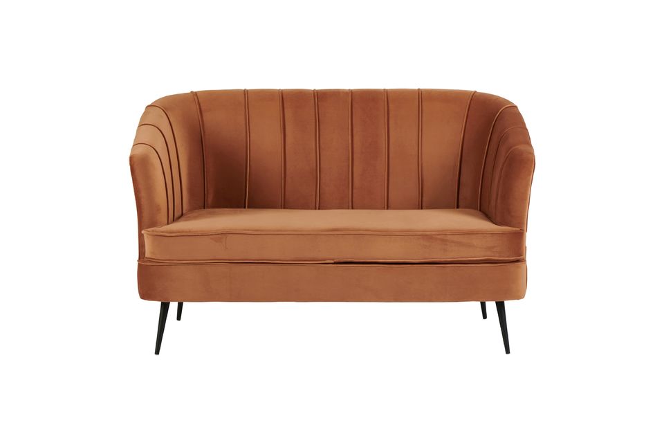 2-Sitzer-Sofa aus Samt Alfred in Terracotta Athezza
