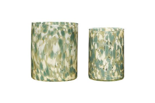 2er-Set Kerzenhalter aus mehrfarbigem Glas Luce