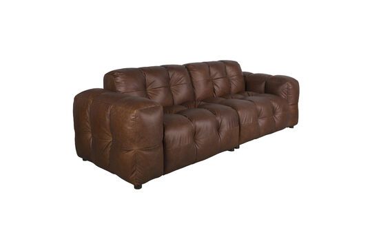 3-Sitzer Sofa aus braunem Rindsleder Hackman