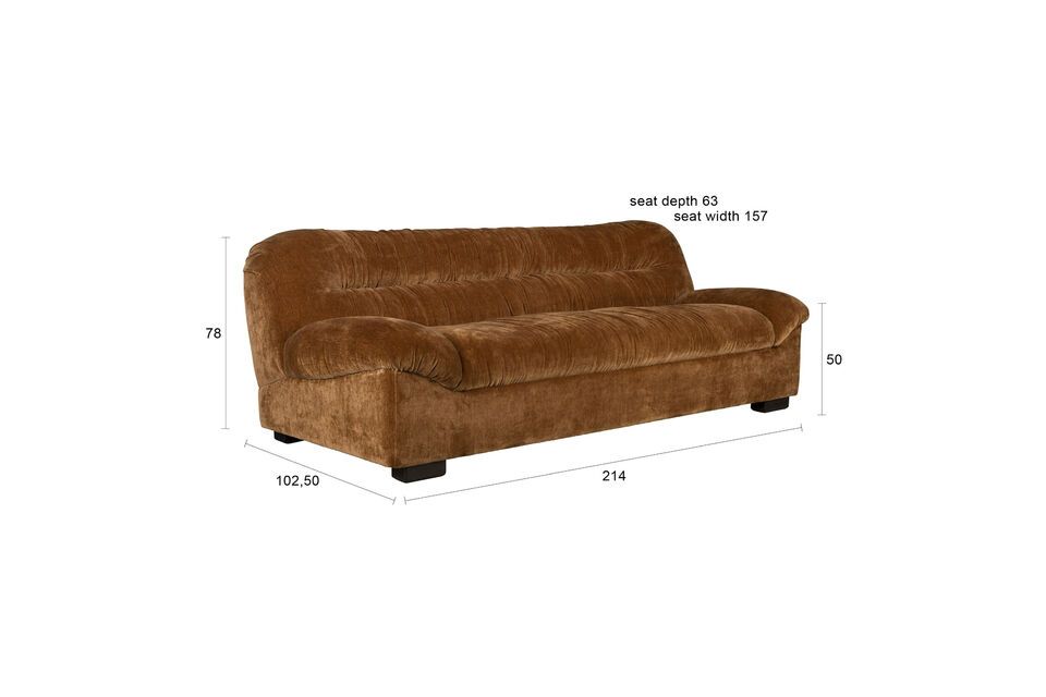 3-Sitzer Sofa aus braunem Samt Douglas - 8
