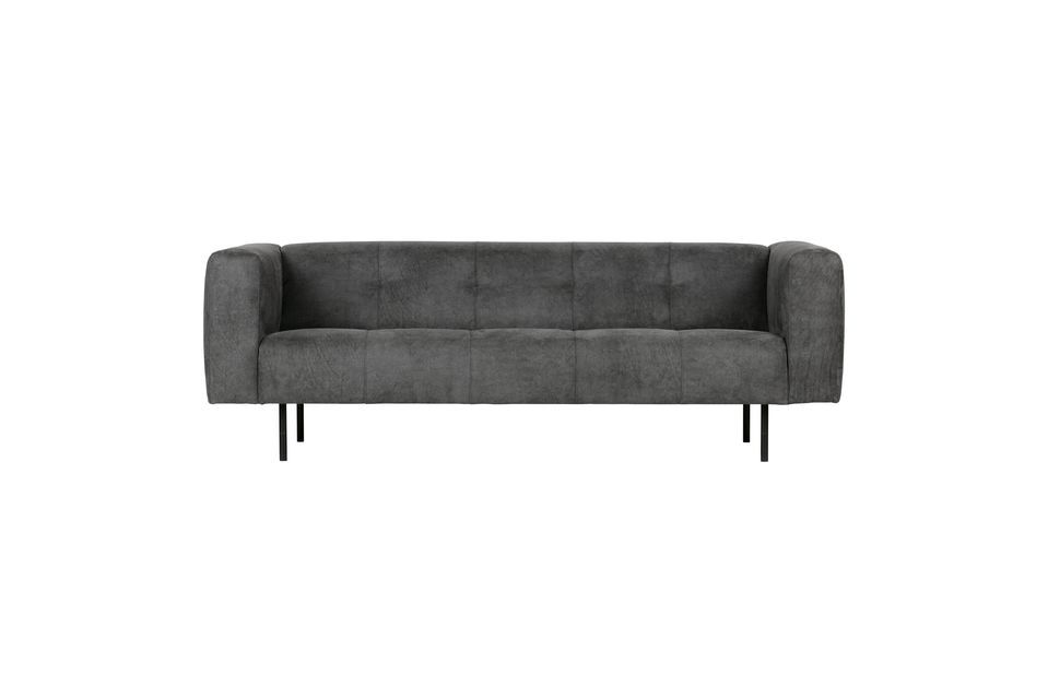 3-Sitzer-Sofa aus dunkelgrauem Stoff Skin Vtwonen