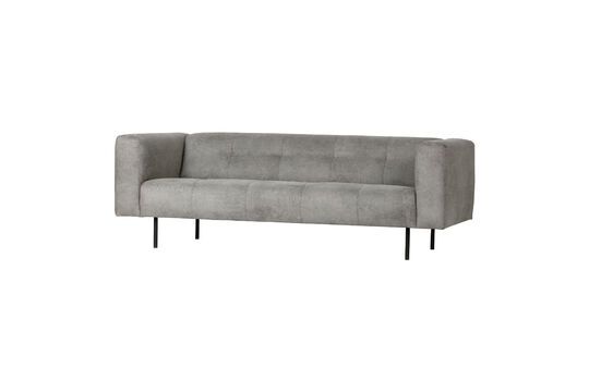 3-Sitzer-Sofa aus hellgrauem Stoff Skin