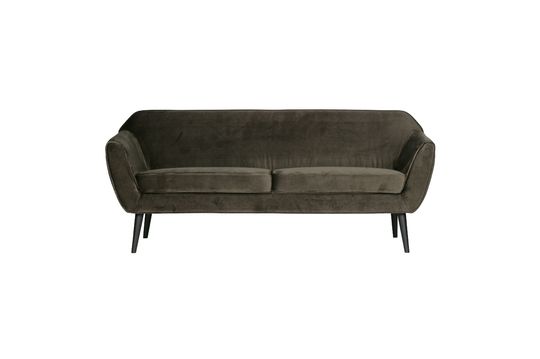 3-Sitzer-Sofa aus khakifarbenem Velours Rocco