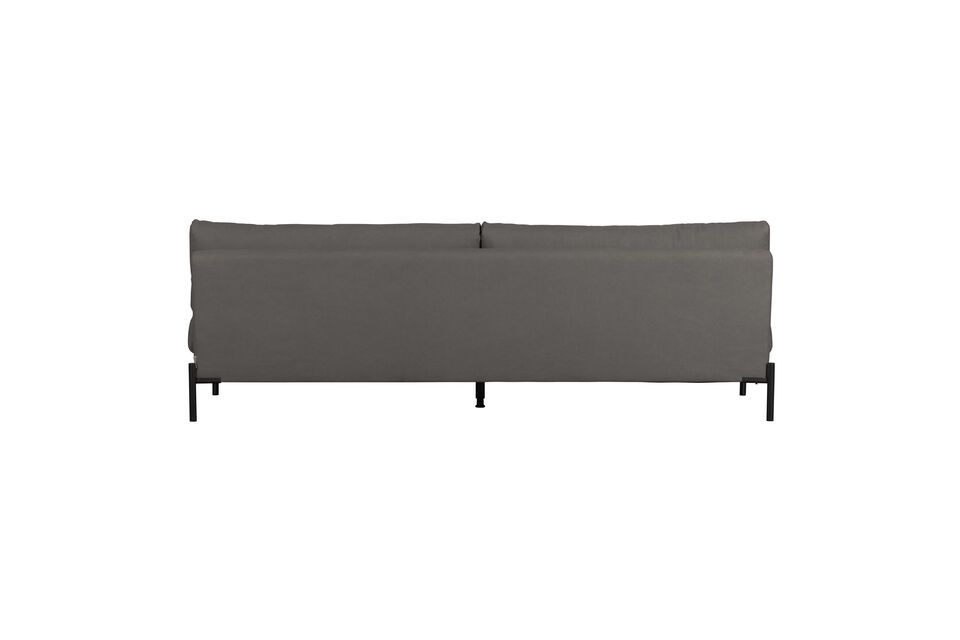 Dieses Sofa mit anthrazitfarbenem Stoffbezug (75% Baumwolle