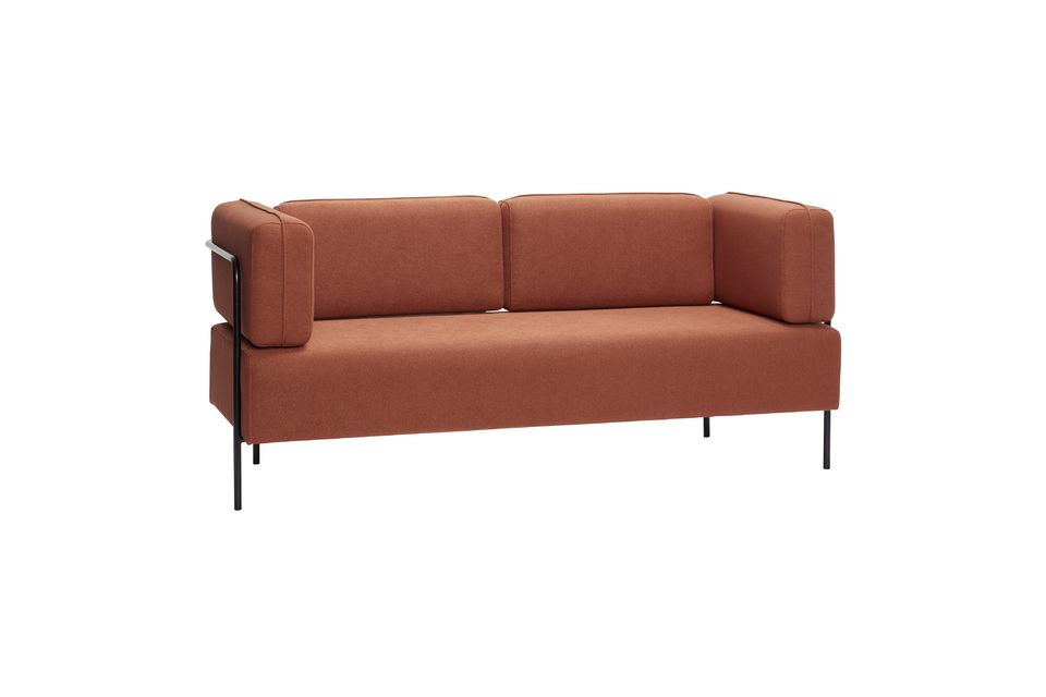 3-Sitzer-Sofa mit orangenem Stoffbezug Block Hübsch