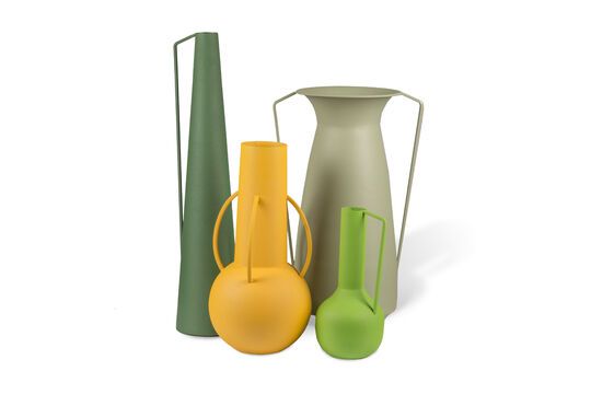 4er-Set Vasen aus grünem Eisen Roman
