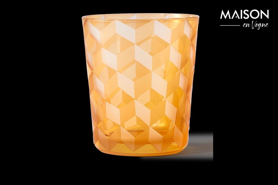 6er-Set mehrfarbige Gläser mit quadratischen Motiven Tumbler - 4