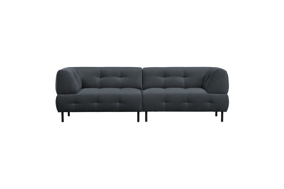 Anthrazitfarbenes 4-Sitzer-Sofa aus Velours Lloyd Woood