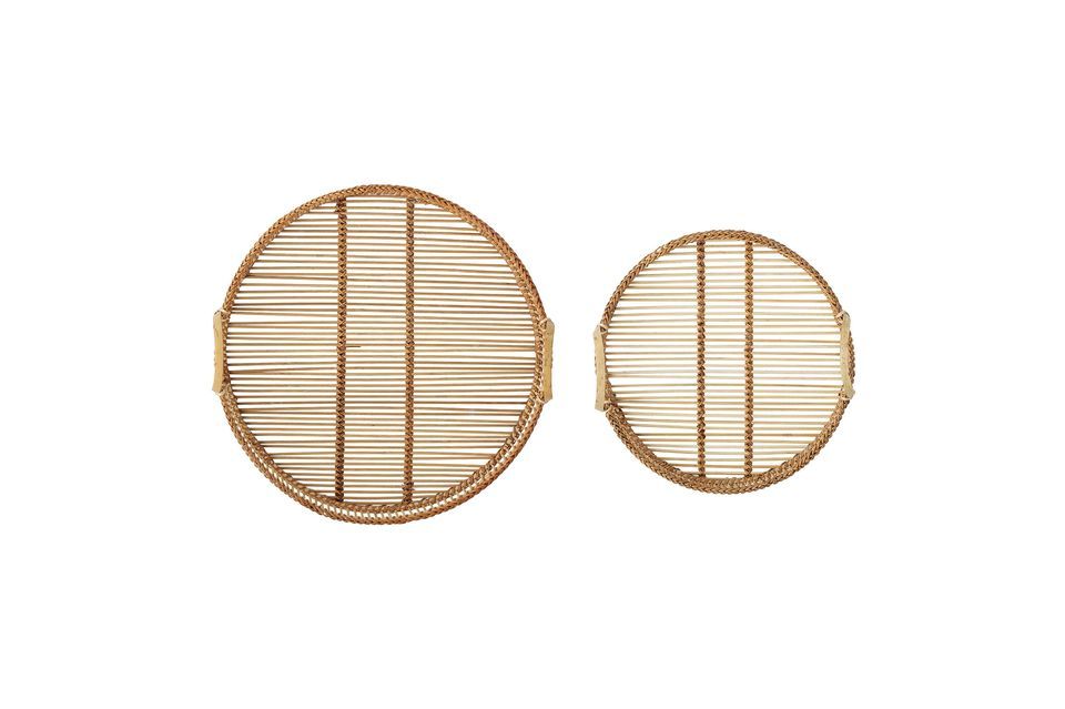 Dieses Set aus zwei Bambusschalen unterschiedlicher Größe verleiht Ihrer Küche oder Ihrem