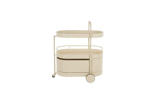 Beiger Servierwagen aus Stahl Trolley