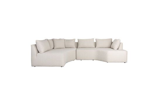 Beiges Ecksofa links 5-Sitzer aus Stoff Prosper