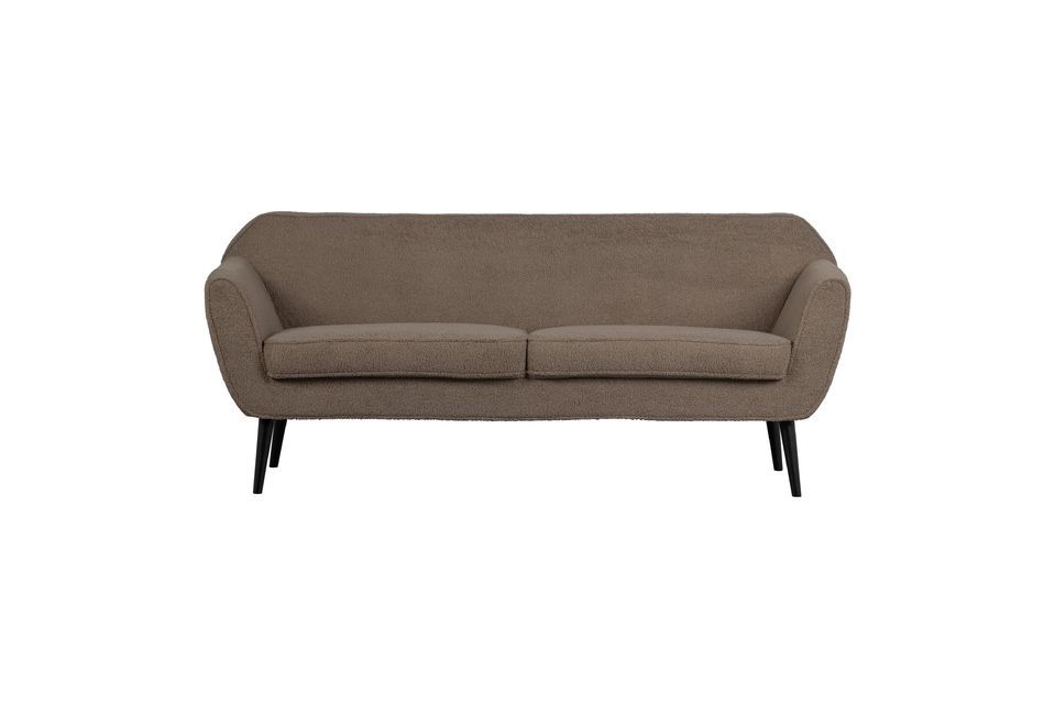 Braunes 2-Sitzer-Sofa aus Stoff Rocco Woood