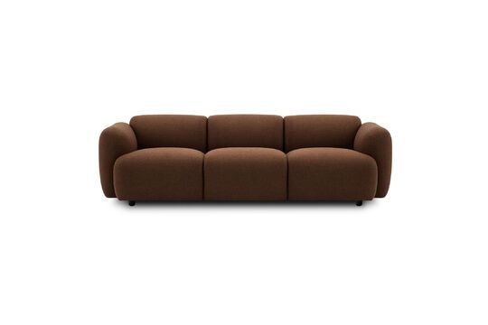 Braunes 3-Sitzer-Sofa aus Wolle und Leinen Swell