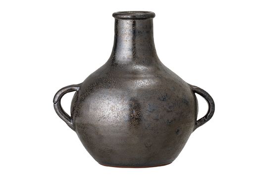 Calzan-Vase aus schwarzer Terrakotta ohne jede Grenze