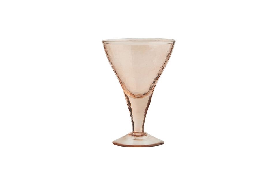Cocktailglas aus orangefarbenem gehämmertem Glas Marto Madam Stoltz