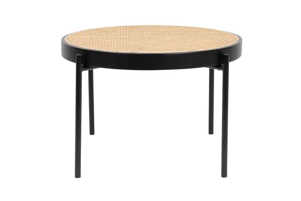 Erkunden Sie die subtile Eleganz des schwarzen Rattan-Couchtischs Spike