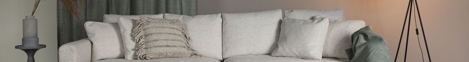 Materialbeschreibung Cremefarbenes 3-Sitzer-Sofa aus Stoff Sense