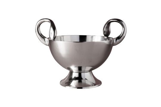 Eiseimer aus Aluminium silber Schwäne