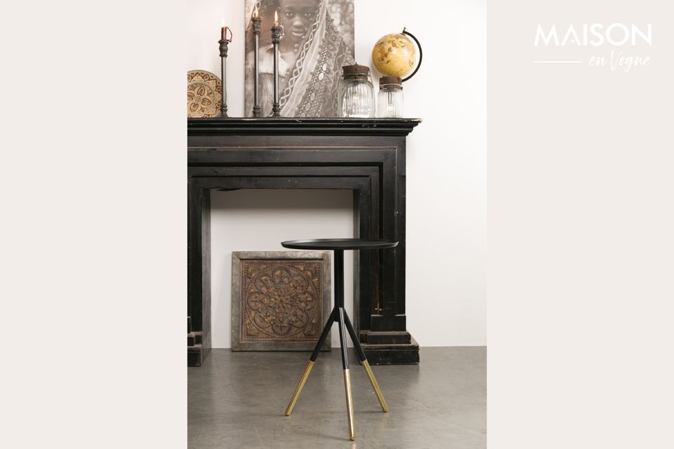 Elia Beistelltisch schwarz mit Messing-Finish DutchBone