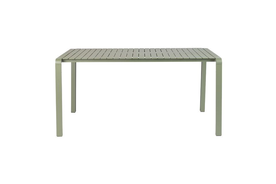 Entdecken Sie Eleganz und Widerstandsfähigkeit mit dem Vondel Esstisch aus grünem Aluminium