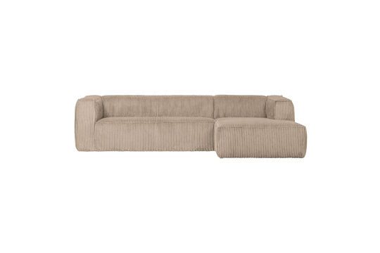 Gerades Ecksofa gerippt beige Bean ohne jede Grenze