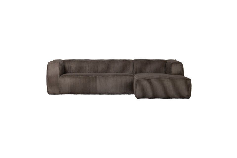 Das große 5-sitzige Ecksofa mit gerader Rippe in braun Bean ist das ideale Sitzmöbel