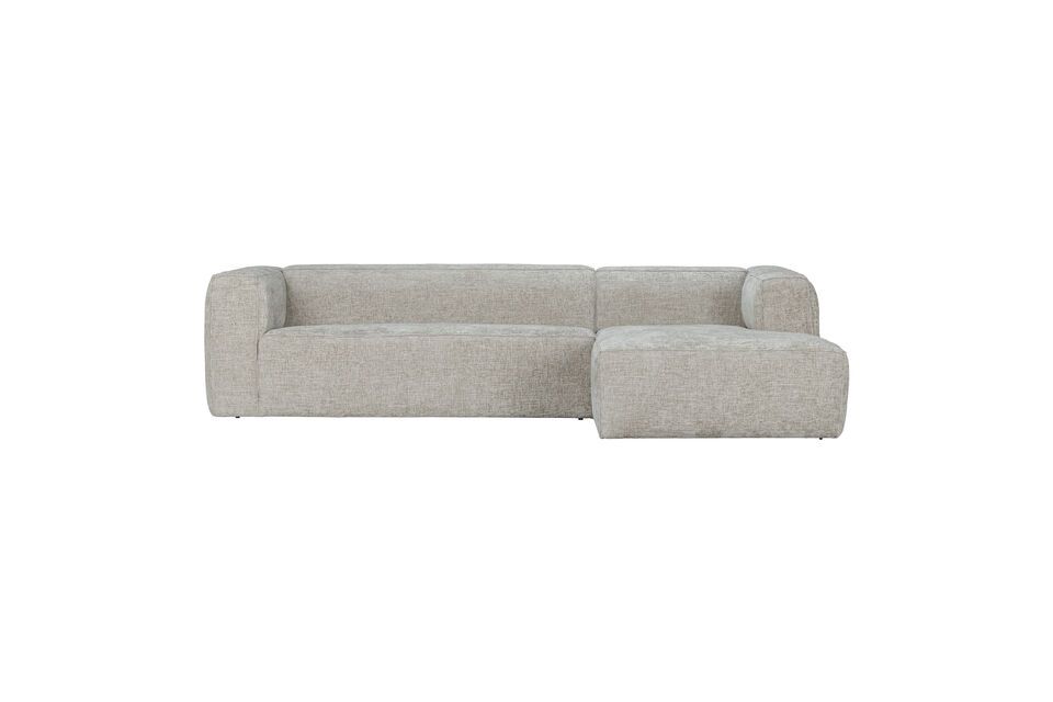 Gerades Ecksofa mit Stoffbezug in Bean Beige Woood