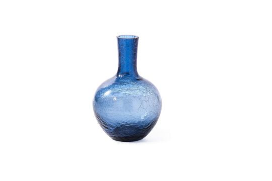 Glasvase dunkelblau h57cm Cracked