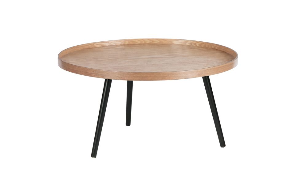 Großer Beistelltisch aus Holz in Beige Mesa Woood