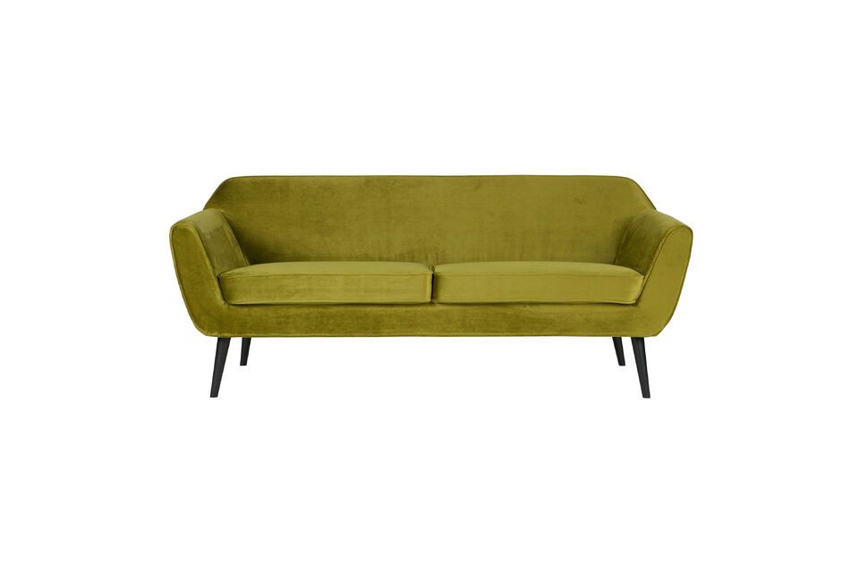 Grünes 3-Sitzer-Sofa aus Velours Rocco Woood