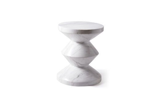 Hocker aus weißem Marmor Zig zag