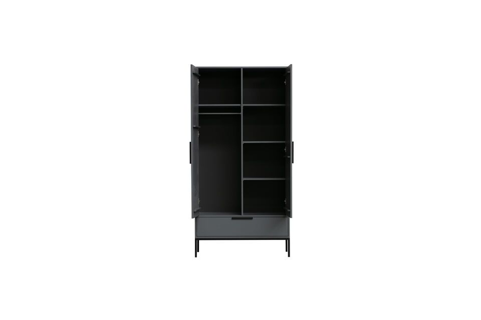 Holzschrank grau Adam Woood - 200cm | Maison en Vogue