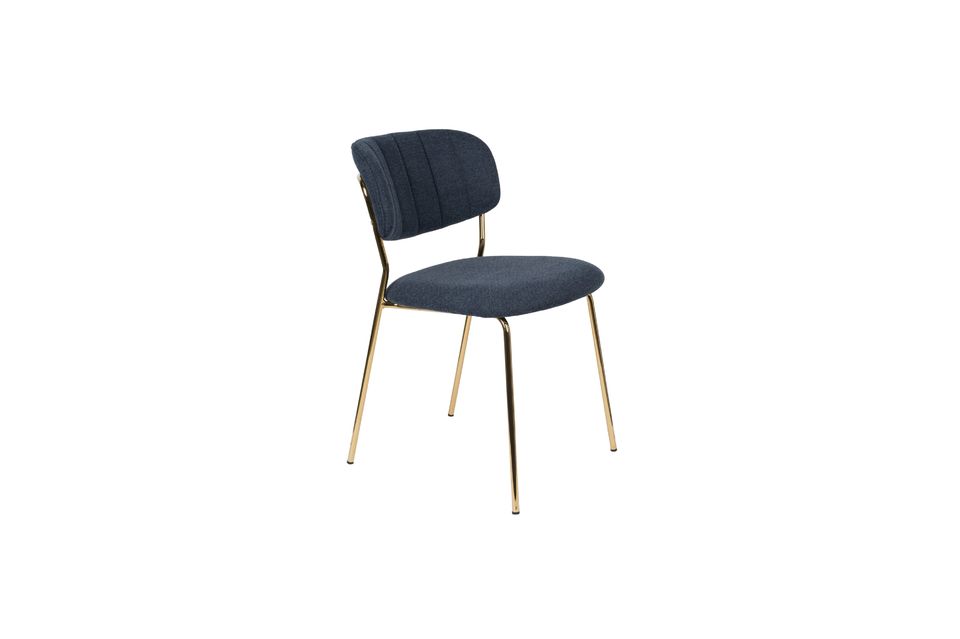 Jolien-Stuhl gold und dunkelblau - 5