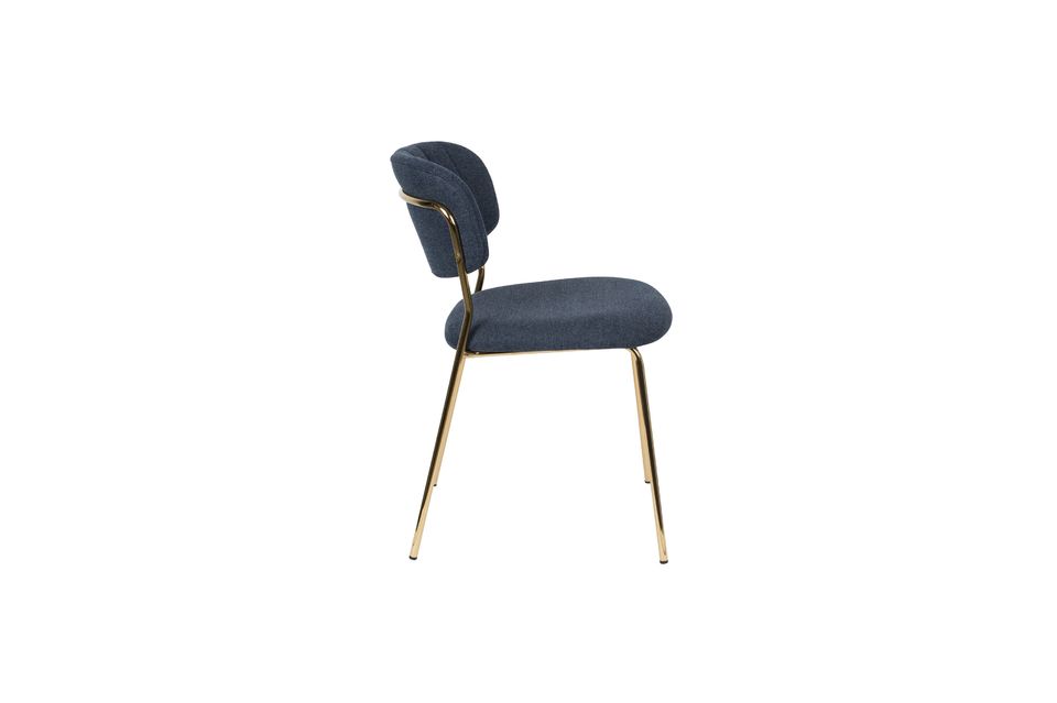 Jolien-Stuhl gold und dunkelblau - 7