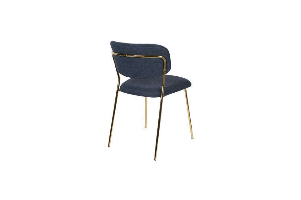 Jolien-Stuhl gold und dunkelblau - 8