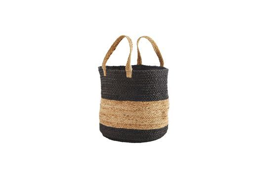 Jute-Korb mit Griffen Tripola in beige-schwarz