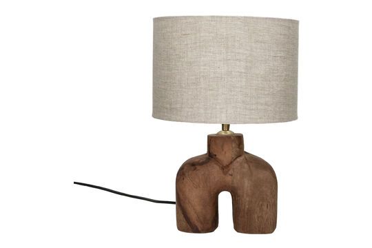 Kleine braune Lampe aus Holz Lampedusa ohne jede Grenze