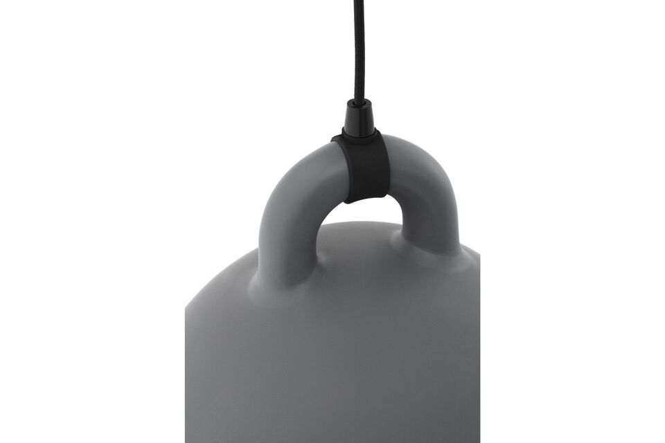 Kleine Hängeleuchte Bell, graues Aluminium, originell und praktisch