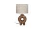 Miniaturansicht Kleine runde Lampe aus braunem Holz Lampedusa ohne jede Grenze