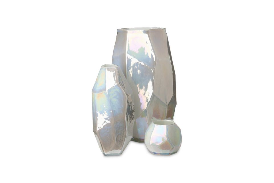 Kleine Vase aus weißem Glas Luster, elegant und strahlend