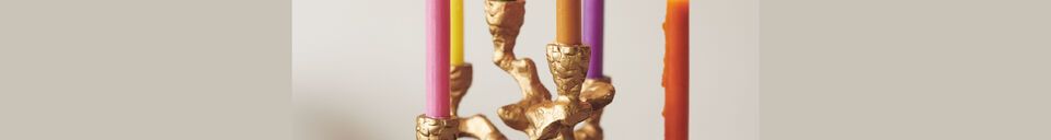 Materialbeschreibung Kleiner Kerzenhalter aus goldfarbenem Aluminium Apple Tree