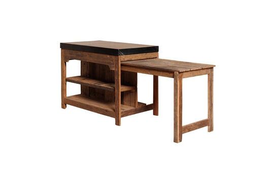 Kücheninsel aus dunklem Holz Schwarz