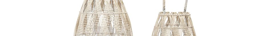 Materialbeschreibung Laterne Eply aus Bambus und Glas