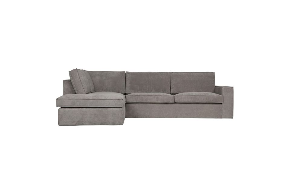 Linkes Ecksofa in grauem Cord Thomas Woood