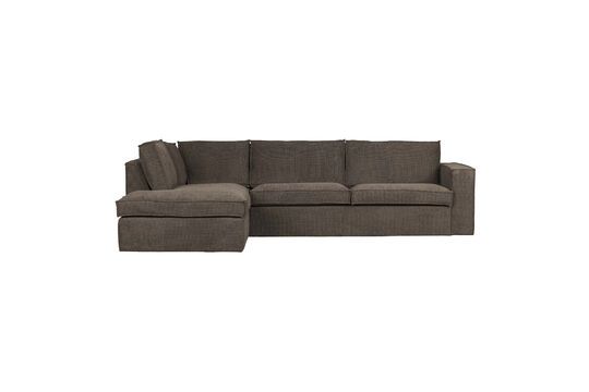 Linksseitiges Ecksofa mit dunkelbraunem Stoffbezug Freddie ohne jede Grenze