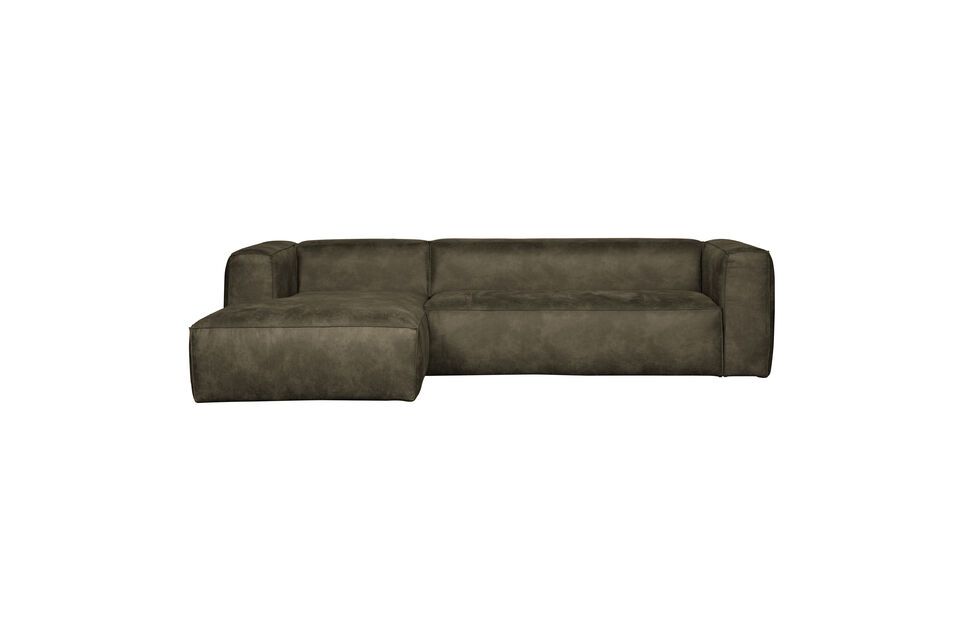 Linksseitiges Ecksofa mit Stoffbezug in Bean Green Woood