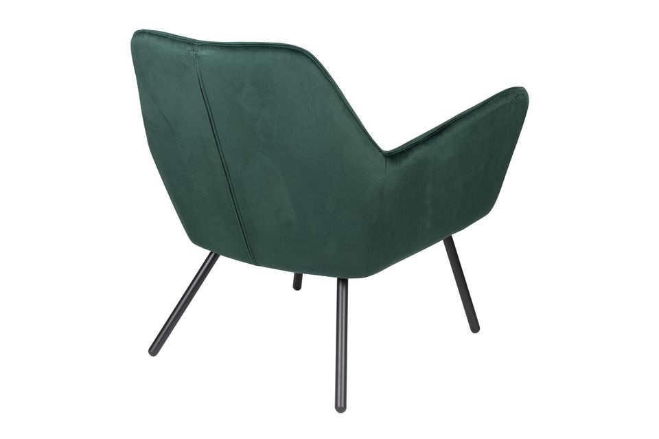 Lounge-Sessel Bon aus grünem Samt - 8