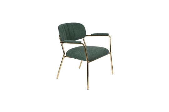 Lounge-Sessel Jolien mit goldenen und dunkelgrünen Armlehnen