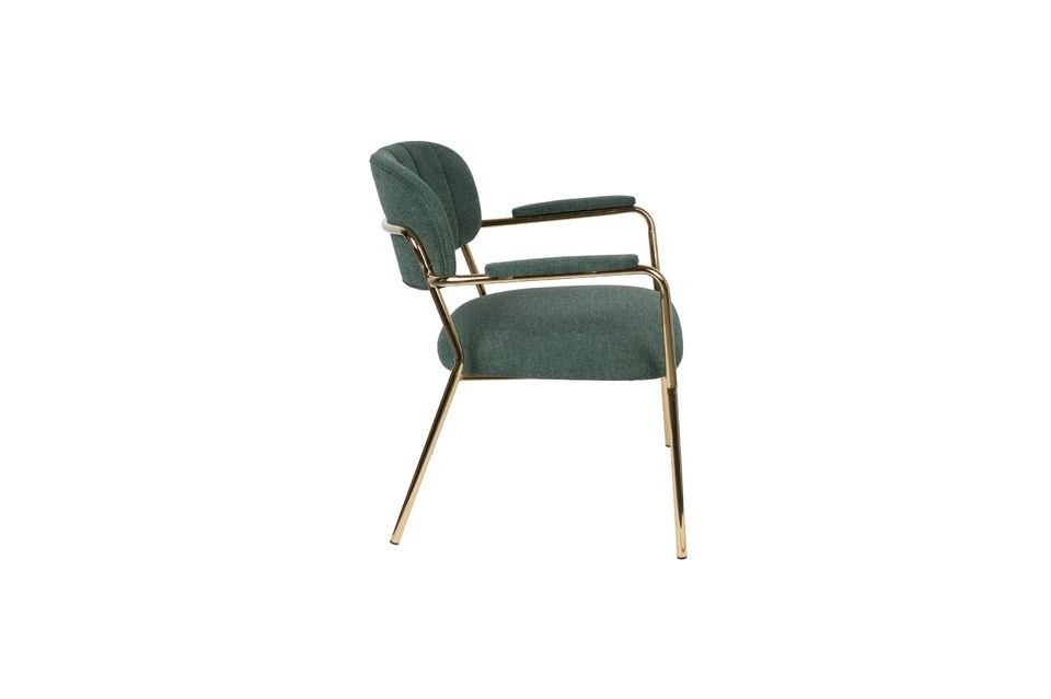 Lounge-Sessel Jolien mit goldenen und dunkelgrünen Armlehnen - 6